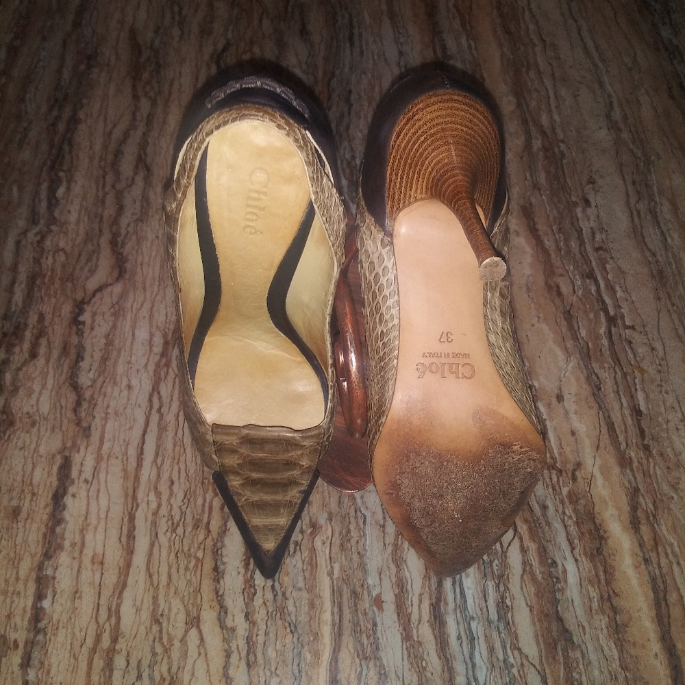 Python Heels Chloe Beige Size 37 - image 4